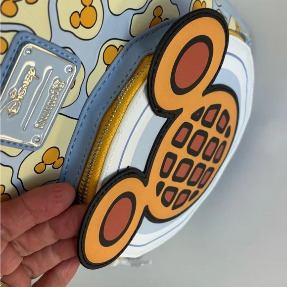 Loungefly Disney Breakfast Waffle Mickey scented blue mini backpack bag purse - Picture 4 of 9
